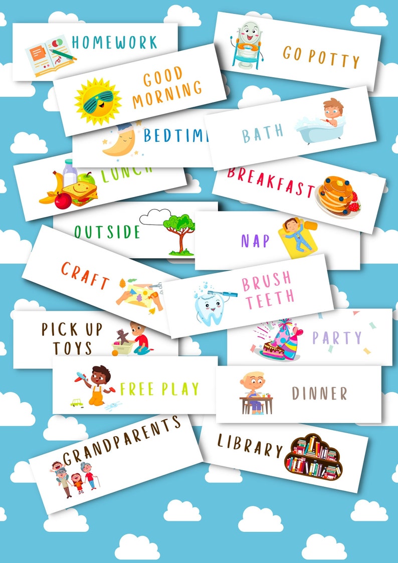 Kids Daily Routine Visual Chart Schedule Download Printable Toddler