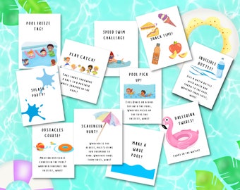 Wild Adventure Cards, Pool Day, Activity Cards Toddler, Kid Pool Day, Printable Download, Daycare, Summer, Homeschool, Visual Schedule