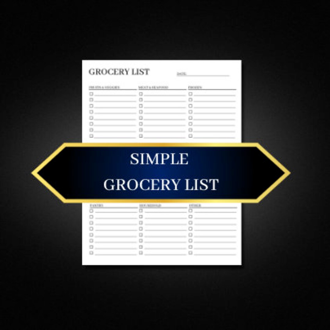 Grocery List Template - Etsy
