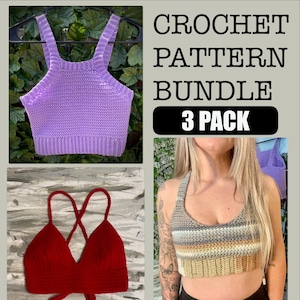 Crochet Pattern Bundle | 3 Summer Crochet Top PDF Patterns