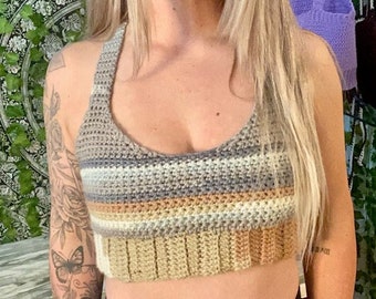 Crochet Pattern: Comfy Bralette Crop Top | Made to Size & Beginner Friendly | Summer Crochet Tops