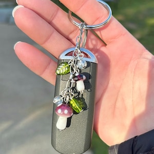 Botanical Mushroom Charm Keychain