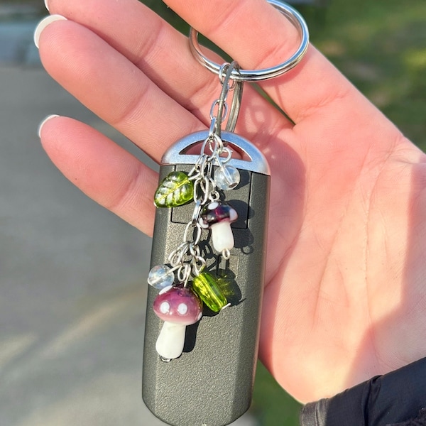 Botanical Mushroom Charm Keychain