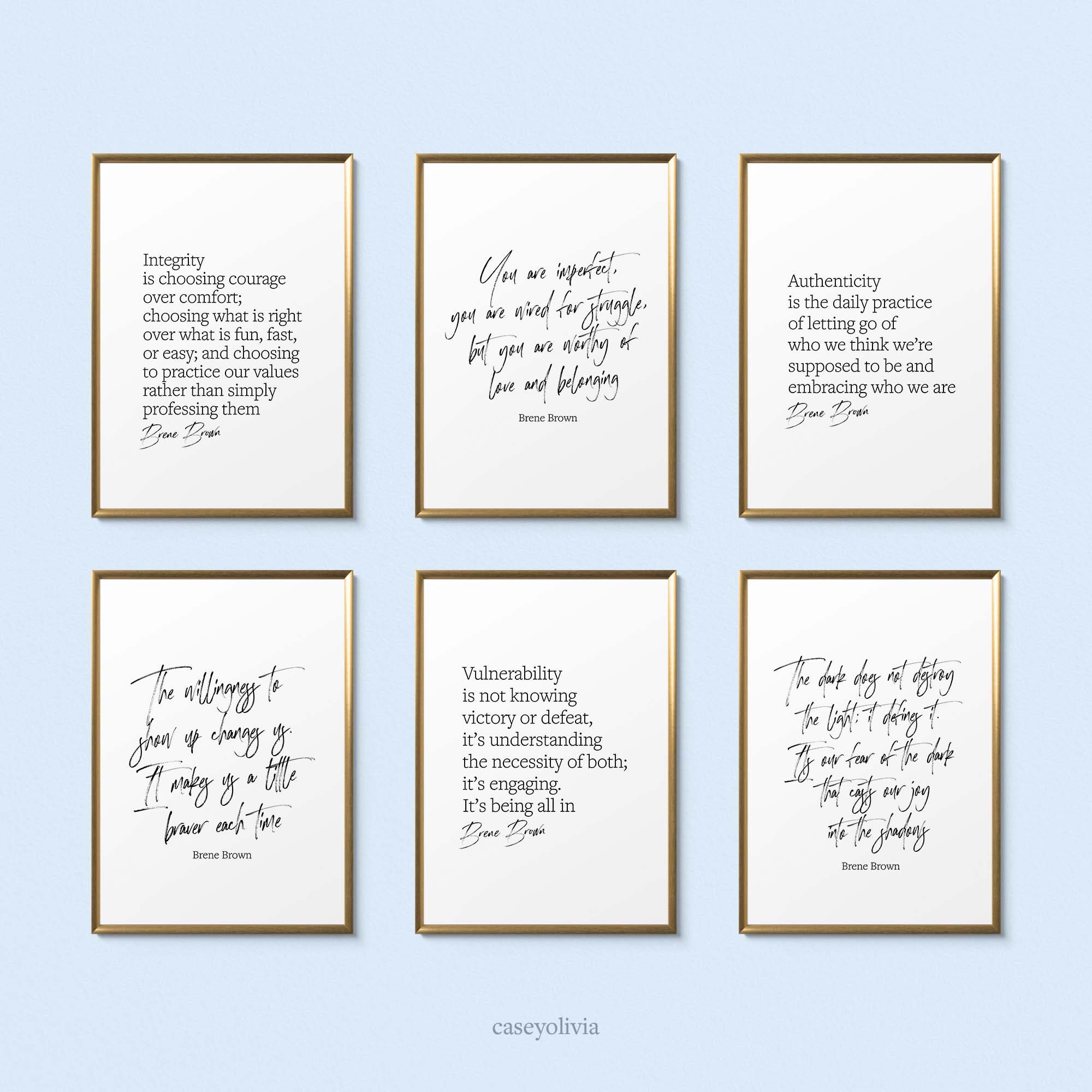 Brene Brown Printable Wall Art Gallery Set Inspirational - Etsy