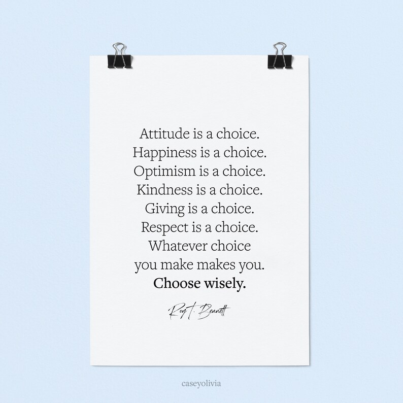 Attitude Inspirational Printable Quote Roy T Bennett Wall - Etsy