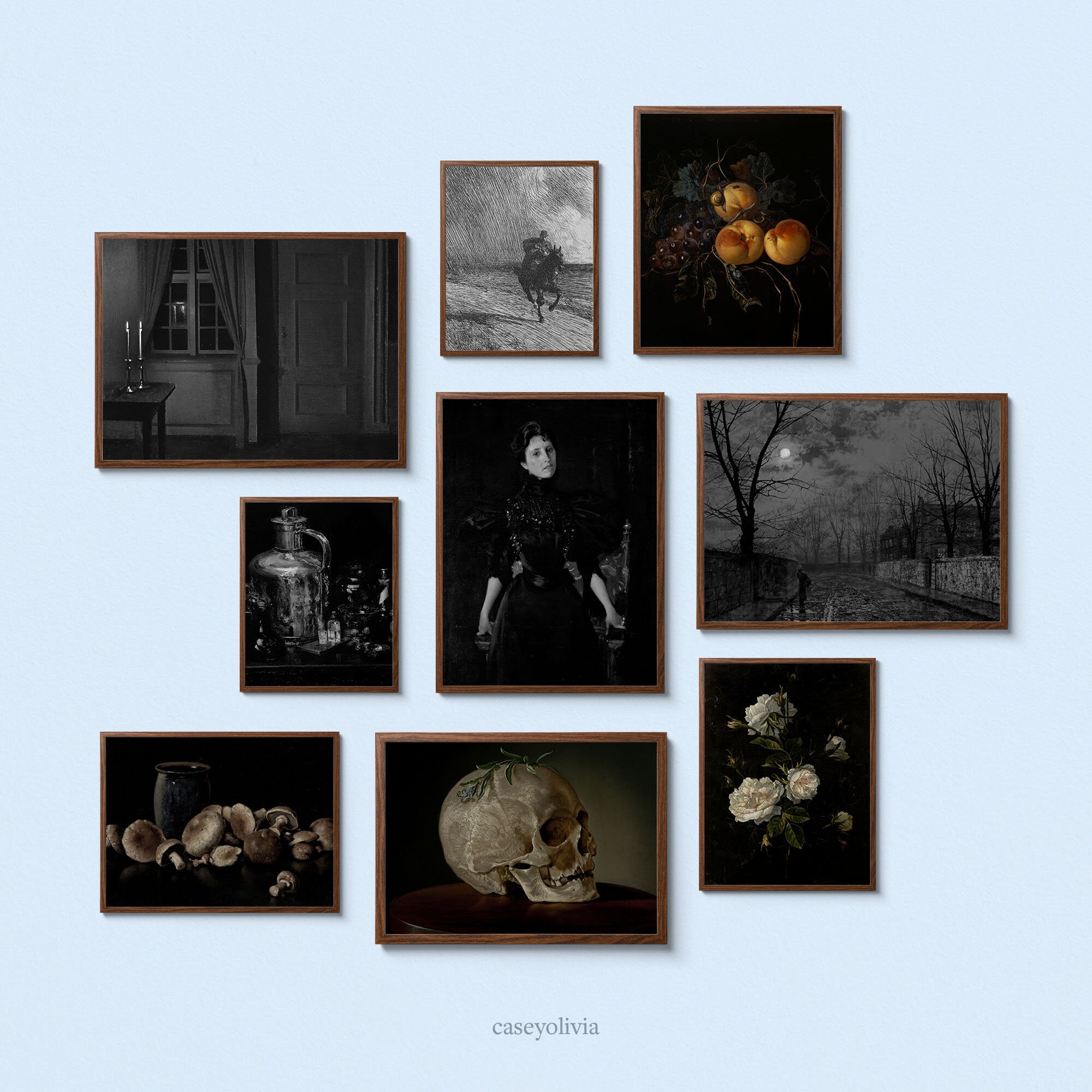 Dark Academia Gallery Wall Art Prints Set of 9 Halloween Printables ...