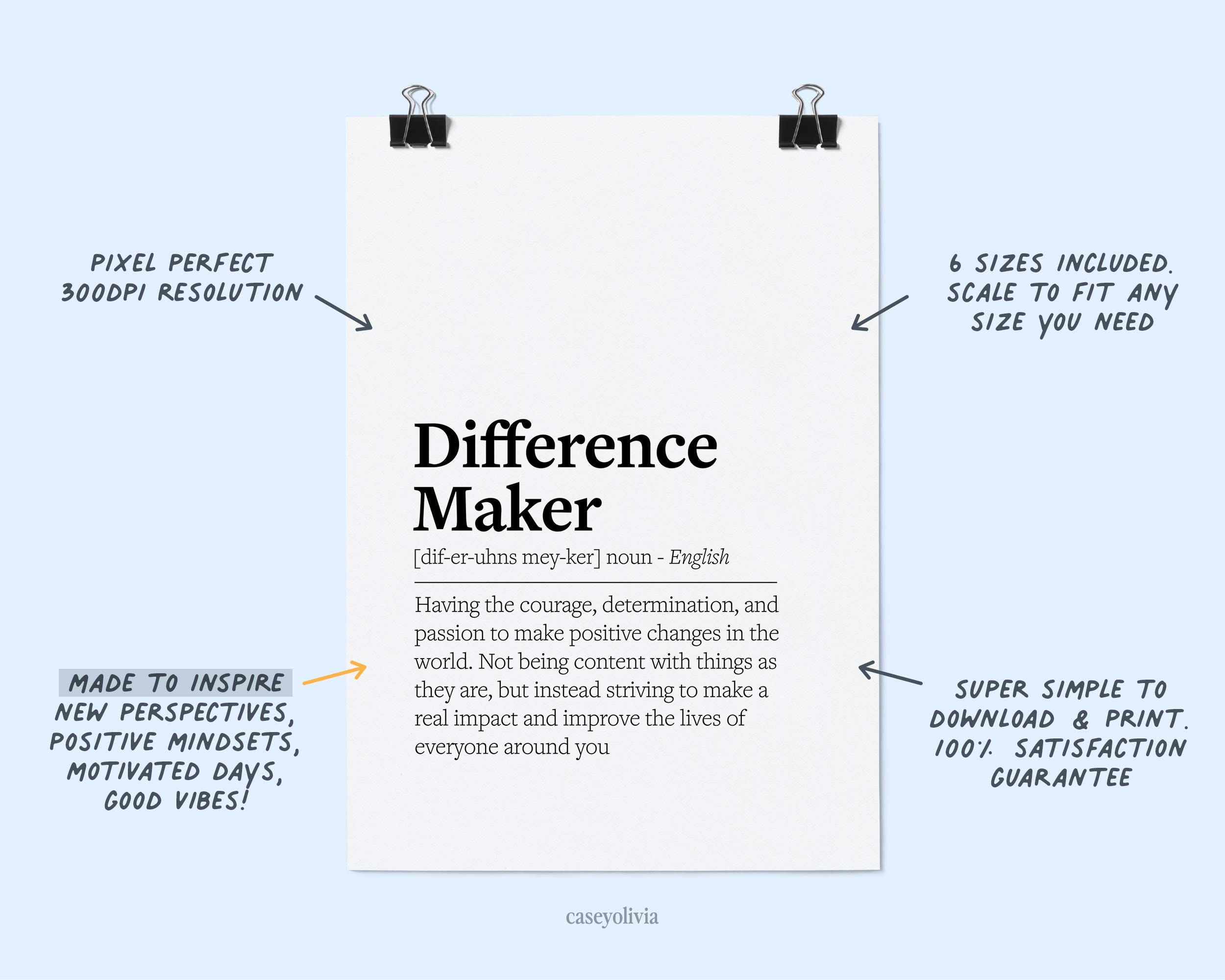 Difference Maker Definition Printable Wall Art Coworker Printable