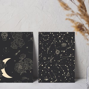 8 Classic Cosmic Notecards Bundle. Greetings from the Universe: Share the Beauty of Space with 8 Black Night Skies Notecards Collection