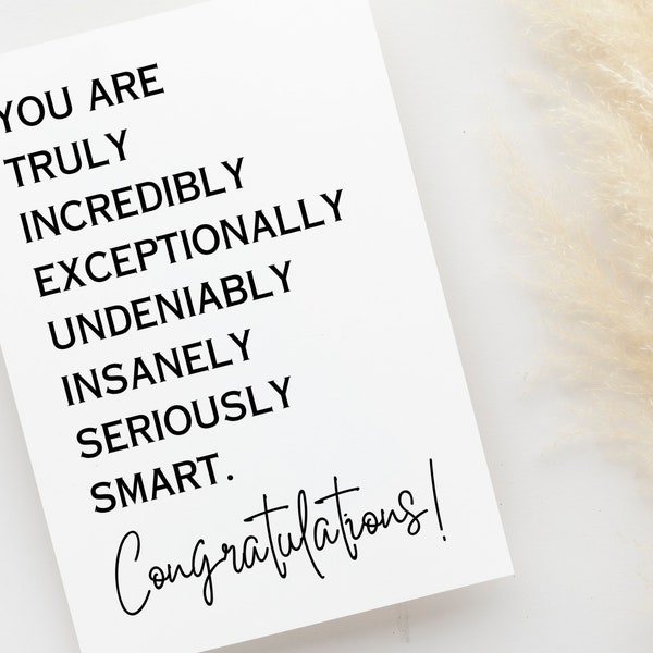 You Smart Graduate Congratulation Card. Celebrating the Smart and Successful Class of 2024 with Hand-Lettered Graduation Congratulation Card