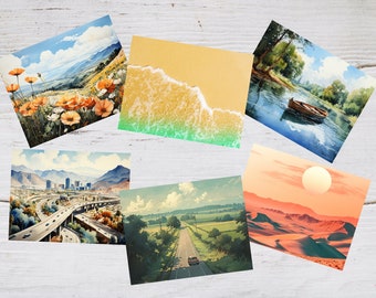 Summer Season All-purpose Notecards Collection. Palette of Summer: Journeys through the Country's Scenic Wonders with Handcrafted Cards.