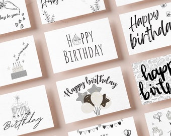 24 Minimalist Birthday Cards Box. Luxury Gifting: Celebrate Birthdays with A Collection of 24 Exquisite Birthday Cards of Timeless Elegance