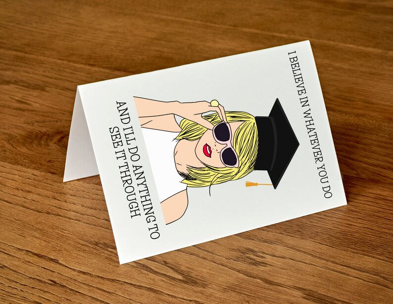 Personalized Graduation Congratulations Cards Graduation Cards Card for New Grads Taylor Swift-Inspired Cards Envelopes Included Folded + Blank