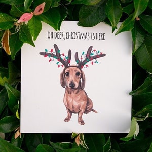 Oh Hirsch! - Dackel Weihnachtskarte