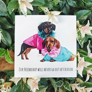 Best Friends - Dackel Grußkarte - Dackel