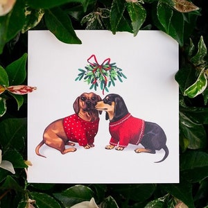 Kissmas - Dackel Weihnachtskarte