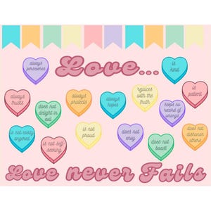 Christian Bulletin Board Kit - Valentine - Love Never Fails