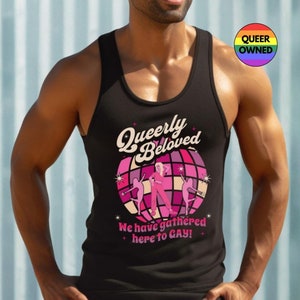 Queer Tank Top, Gay Tank Top, Funny Gay Pride Shirt, Queer Shirt, Disco Top, Retro Pride, Party Tank Tops, LGBTQ Shirts, Gay Gifts