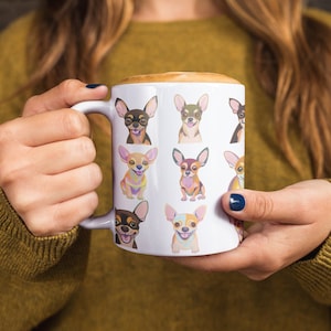 Chihuahua Mug, Chihuahua Gifts, Gift for Chihuahua Mom Chihuahua Lovers, Watercolor Dog Print Mug, Chihuahua Art Mug, Cute Chihuahua Stuff
