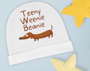 Dachshund Baby Clothes, Dachshund Baby Gifts, Dachshund Baby Hat, Baby Beanie Hats, Weiner Dog Hat, Wiener Dog Gifts, Teenie Beanies