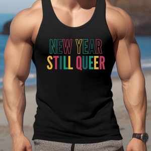 New Years Tank Top for Gay Men, Queer New Years Eve Shirt, New Years Eve Outfit, Queer Clothing, Gay Tank Tops, LGBTQ Shirt, Pride Tank Top