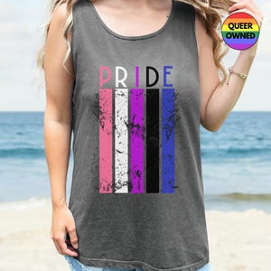 Genderfluid Pride Tank Top - Unisex Sleeveless Shirt, LGBTQ Clothing, Queer Apparel, Pride Parade Tank, Pride Flag Shirt, Gay Owned Shop