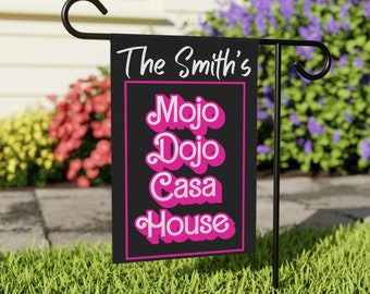 Personalized Mojo Dojo Casa House Yard Garden Flag, Custom Housewarming Gift, New House Gift, First House Gift, House Banner, Yard Decor