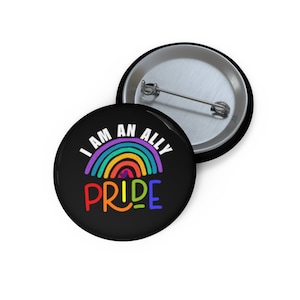 Bouton fierté alliée, épinglette fierté alliée, épingles fierté pour sacs à dos, épingles Gay Pride, épingles LGBTQ, boutons Gay Pride, boutons LGBTQ, épinglette fière alliée
