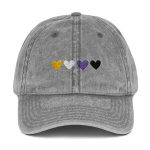 Nonbinary Pride Hat - Embroidered Vintage Cap, Non Binary Flag Pride Merch, LGBTQ Gift, Subtle Pride, Queer Apparel, Pride Month Accessories