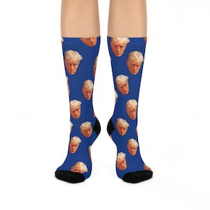 Calzini Trump, Trump Mug Shot Merch, Trump Gag Gift, Divertenti regali Trump, Regali di Natale Trump, Calzini di Natale Trump, Calzini con la faccia, Calzini divertenti