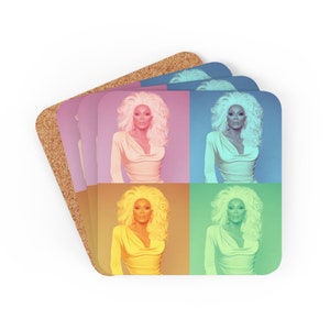 Drag Queen Coaster Set, Ru Paul Drag Race Coasters, Ru Paul Merch, Ru Paul Home Decor, Drag Queen Gift, Drag Queen Merch, Drag Race Fan Gift