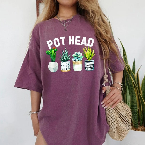 Pot Head Comfort Colors Shirt, Plant Lover Gift, Crazy Plant Lady, Plant Mom Shirt, Gardener Shirt, Funny Plant Shirt, Gardening Mom