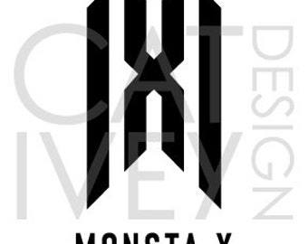 Plantilla de archivo de corte del logotipo SVG de Kpop Monsta X