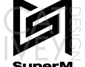 Plantilla de archivo de corte del logotipo SVG de Kpop Super M