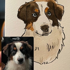 REAL PAINTING Pet Portrait in Watercolor read description Handmade, hand painted, made to order, custom from photo, memorial gift image 6