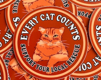 Every Cat Counts - Support Your Local Rescue Bumper Sticker