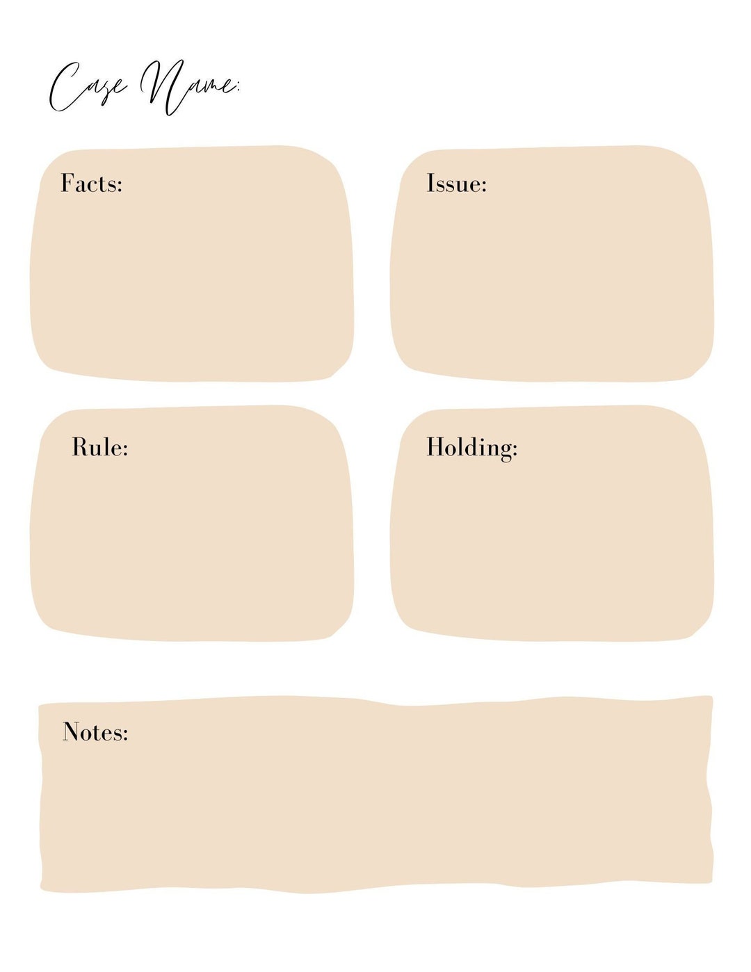 Case Brief Template - Tan - Etsy