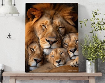 Lion Family High Resolution Printable Art | Lion Poster | Wildlife Art | King | Lion Family | Animal Poster | Instant Digital Download