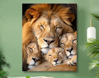 Lion Family: Museum-Grade Poster | Living Room | Wall Decor Art |  Lion King | Lion Family | Animals Posters | Wall Poster | Lion Posters