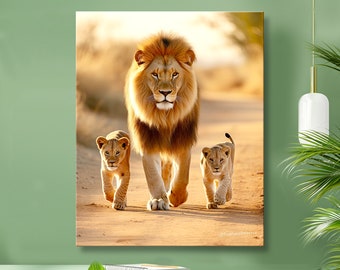 The Lion Family High Quality Printable Art| Lion Poster | Nursery Animal | King | Lion and Cub Art | Animal Poster | Modern Wall Art