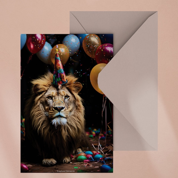 Célébration du Lion : Carte d'anniversaire imprimable