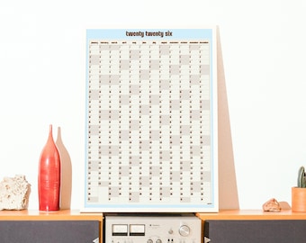 2026 Wall Planner | A1 Size | Yearly Calendar | Chocolate