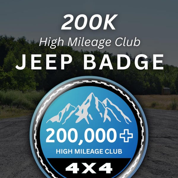 200K Jeep 4x4 High Mileage Badge