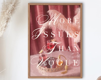 Vogue Magazine Cover Poster, Vintage Retro Prints, Trendy Wall Decor, Feminist Pink Wall Art, Aesthetic Room Decor, Downloadable Prints