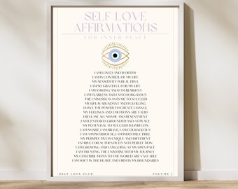 Aesthetic Positive Affirmations Wall Art, Manifest Poster, Meditation Spiritual Energy, Y2K Trendy, Gallery Wall Decor, Downloadable Prints