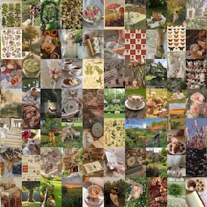 100 pcs Cottage Core Aesthetic Photo Collage Kit | Room Decor | Wall Art Prints | Wall Collage Kit | DIGITAL DOWNLOAD