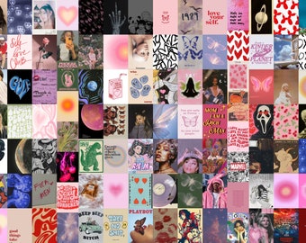 100 pcs Gen Z Inspired Aesthetic Photo Collage Kit | Room Decor | Wall Art Prints | Wall Collage Kit | DIGITAL DOWNLOAD