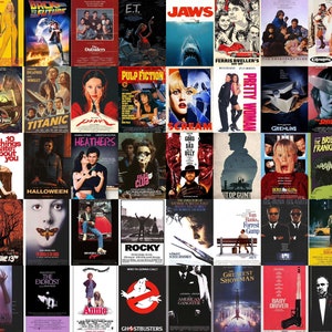 50 pcs Movie Vintage Poster Aesthetic Photo Collage Kit | Room Decor | Wall Art Prints | Wall Collage Kit | DIGITAL DOWNLOAD
