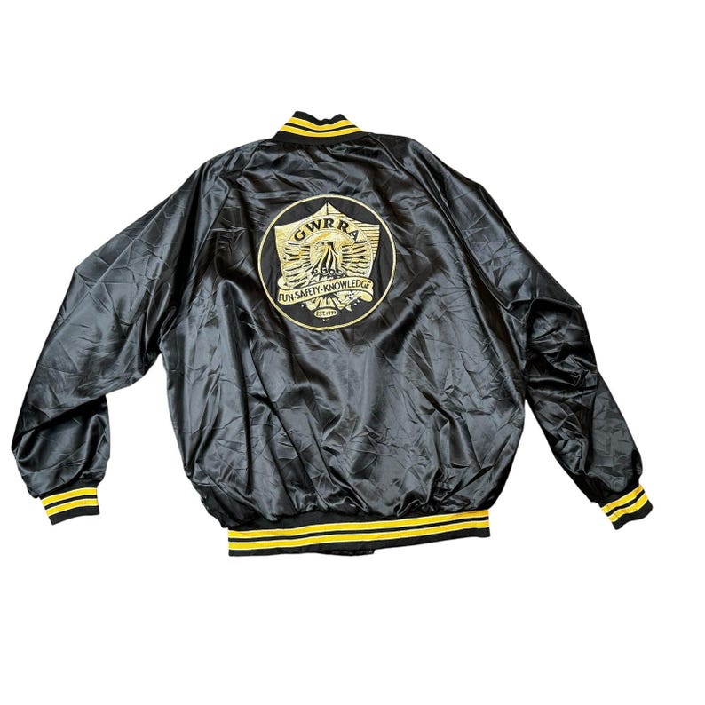 Vintage ASW Satin Jacket GWRRA Gold Wing Biker Varsity Stripes XL - Etsy