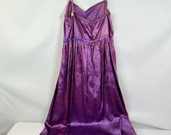 Vintage Purple Prom Dress Evening Gown Thin Straps Cocktail Party Size Medium