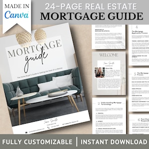Real Estate Marketing Mortgage Guide, Canva Template, Instant Download, Realtor Branded Marketing, Client Prospecting, Customizable PDF